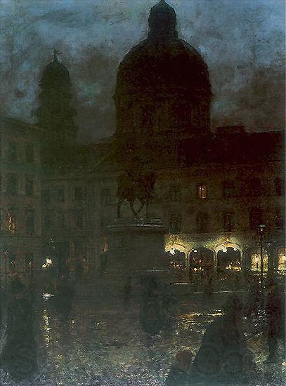 Aleksander Gierymski Wittelsbacher Square during the night.